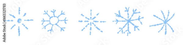 Obraz Hand drawn chalk snowflakes set