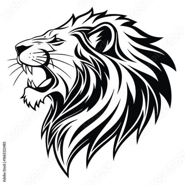 Fototapeta Lion head logo icon, lion face vector Illustration, on a isolated background, EPS