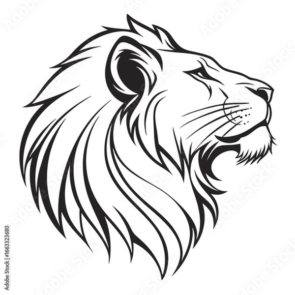 Fototapeta Lion head logo icon, lion face vector Illustration, on a isolated background, EPS