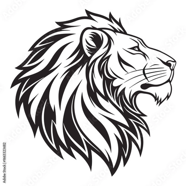 Fototapeta Lion head logo icon, lion face vector Illustration, on a isolated background, EPS