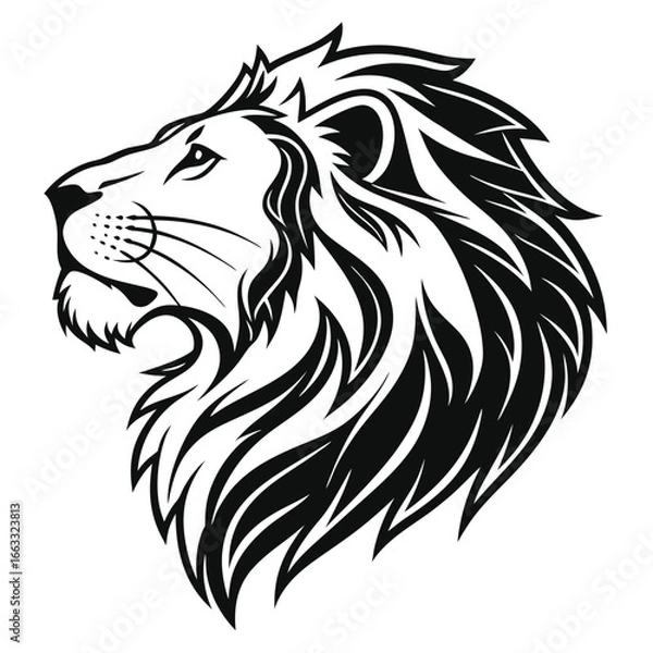 Fototapeta Lion head logo icon, lion face vector Illustration, on a isolated background, EPS
