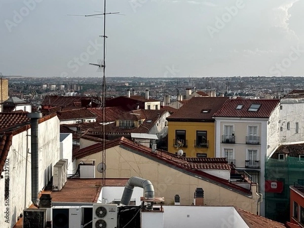 Obraz old town rooftops. Madrid, Spain