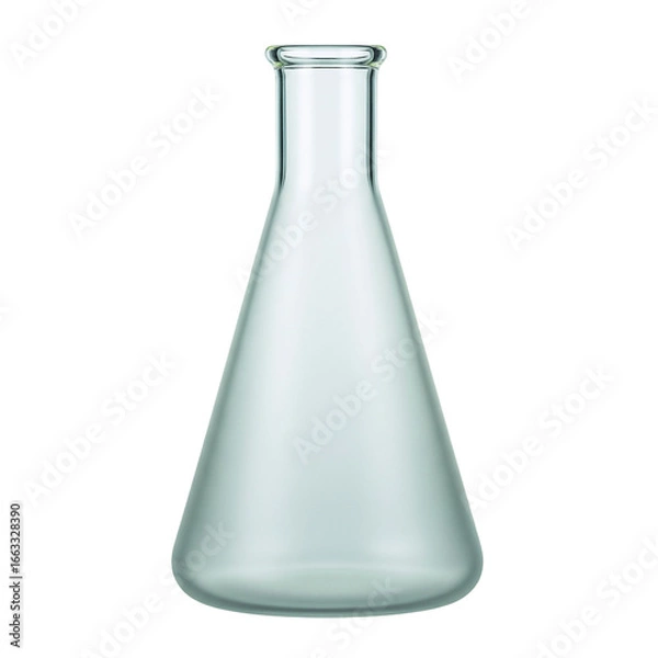Fototapeta Empty clear conical laboratory flask