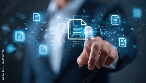 Obraz Person interacting with digital document network