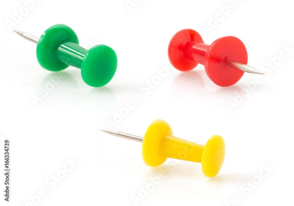 Obraz pushpin on white background