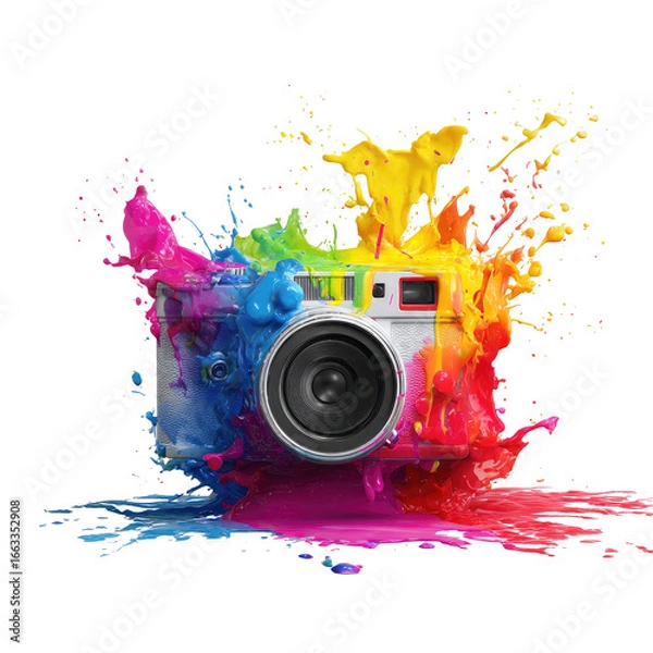 Fototapeta Colorful camera explosion