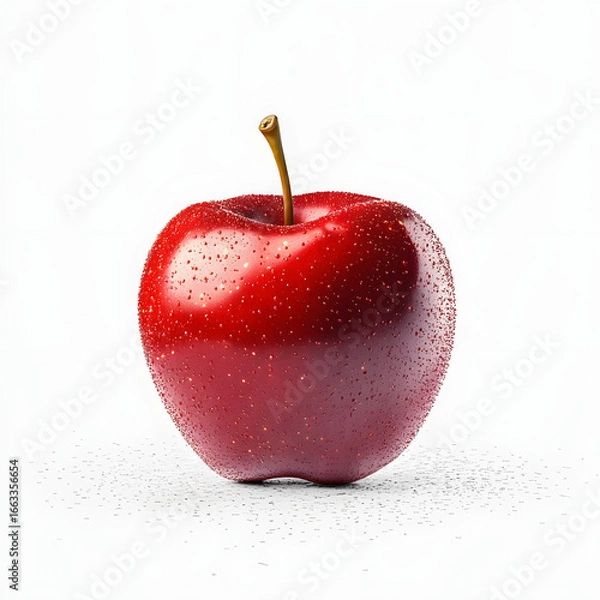 Fototapeta Fresh red apple splashing in water against black background during a studio shoot at high speed