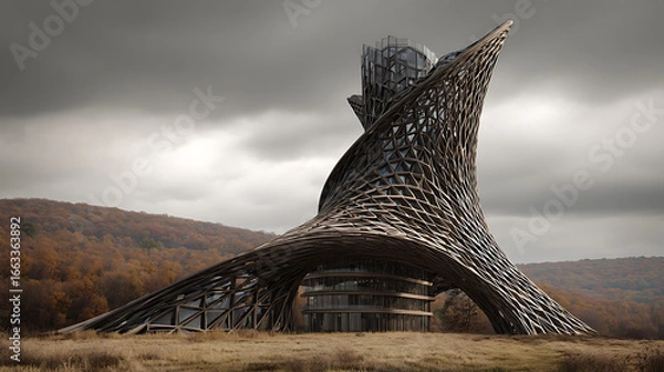 Fototapeta  A man made structure morphing into a hybrid design (1)
