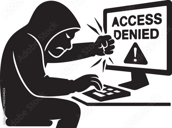 Fototapeta A hacker is hacking a computer.  একজন হ্যাকার কম্পিউটার দিয়ে হ্যাক করছে।