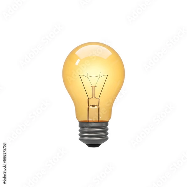 Fototapeta Illuminated Incandescent Light Bulb with Glowing Filament