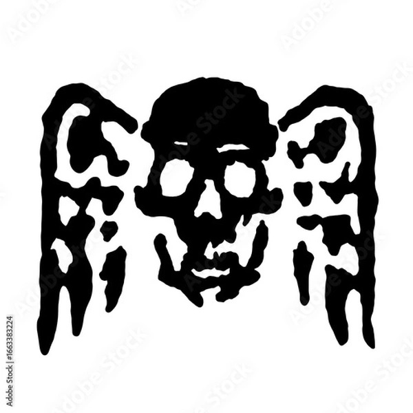 Obraz skull and wings vector illustration