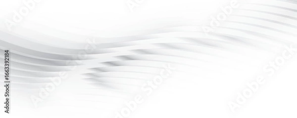 Fototapeta Abstract  white and gray color, modern design stripes background with curve lines, wavy pattern. Vector illustration.
