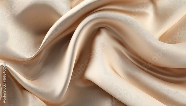 Fototapeta Beige Silk Fabric With Peach Undertones