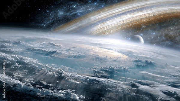 Fototapeta  Vision of a hybrid planet in our solar system 