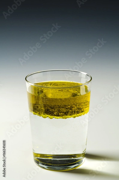 Fototapeta Physics. Immiscible fluids, oil and water. 4 of 4 image series.