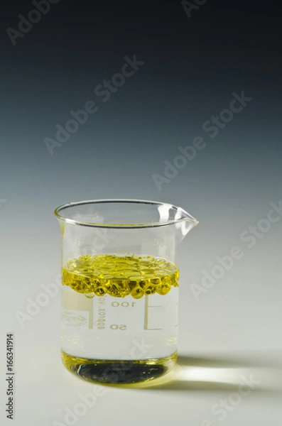 Fototapeta Physics. Immiscible fluids, oil and water. Series. 3 0f 4.