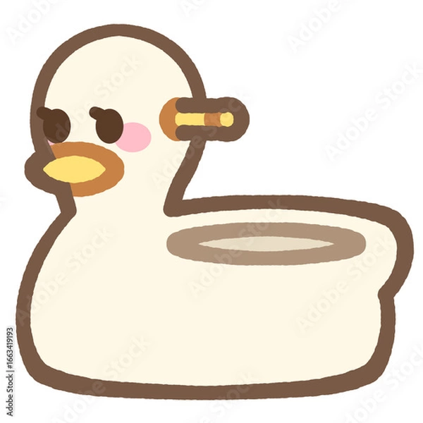 Fototapeta かわいいアヒルのおまるアイコンイラスト素材