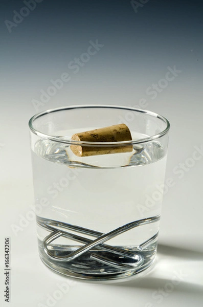 Fototapeta Physics. Heavy and light objects in water.