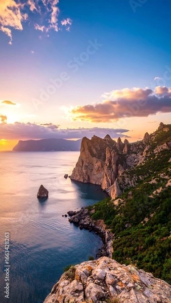 Obraz Dramatic coastal sunset vista