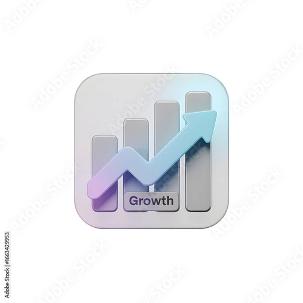 Fototapeta Illustrative icon of a financial growth chart showing upward trend for business success and investment opportunity in a market analysis setting