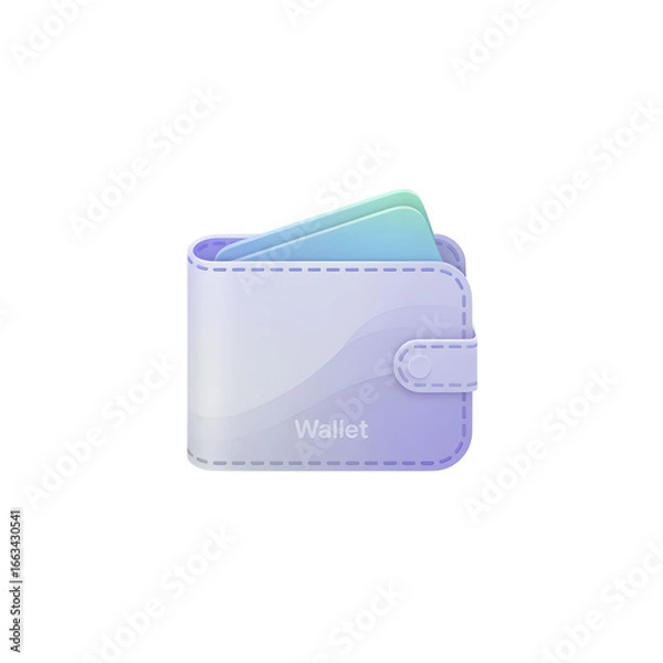 Fototapeta Minimalist Digital Wallet Illustration for Secure Online Transactions and Mobile Payments with Modern Design and Soft Color Palette