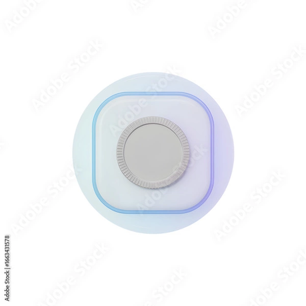 Fototapeta Modern Smart Home Device with Ambient Lighting and Sleek Design against Black Background perfect for product showcase or technology concepts