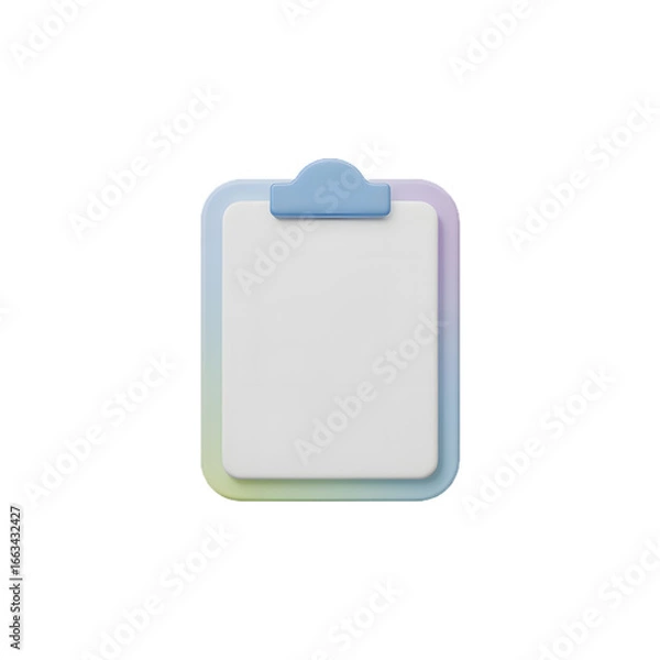 Fototapeta Pastel Colored Clipboard Isolated on Black Background 3D Render Illustration Modern Design for Note Taking and Organization