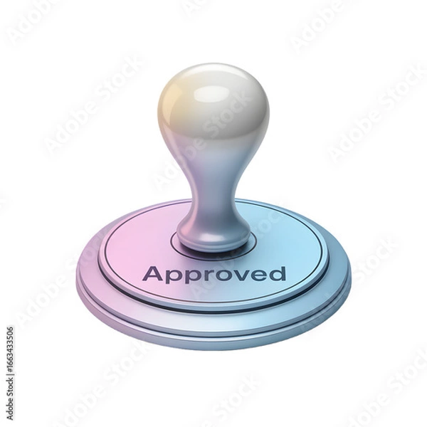 Fototapeta Realistic Rubber Stamp with the Word Approved for Official Document Marking and Confirmation in Corporate Settings