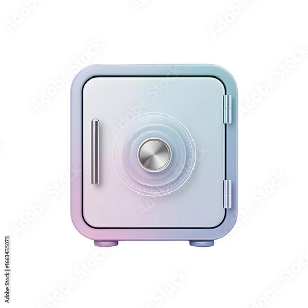 Fototapeta Stylized Safe with Combination Lock Security and Protection for Valuables Depicted in Pastel Colors on a Black Background