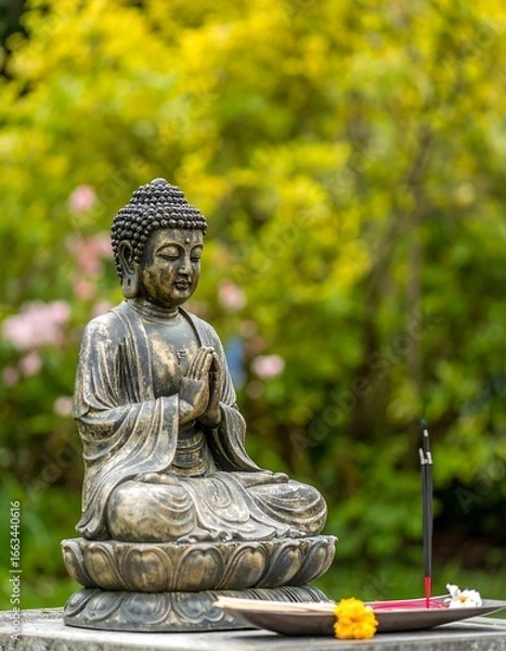 Obraz Buddha statue in garden setting