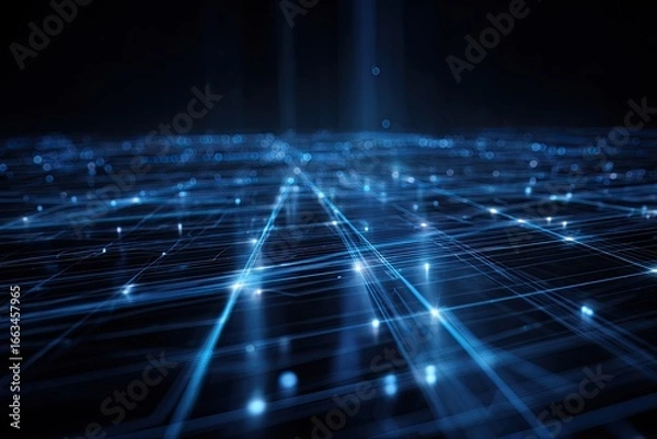 Fototapeta Abstract digital network landscape