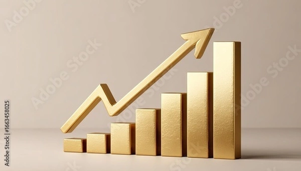 Fototapeta Gold chart showing growth