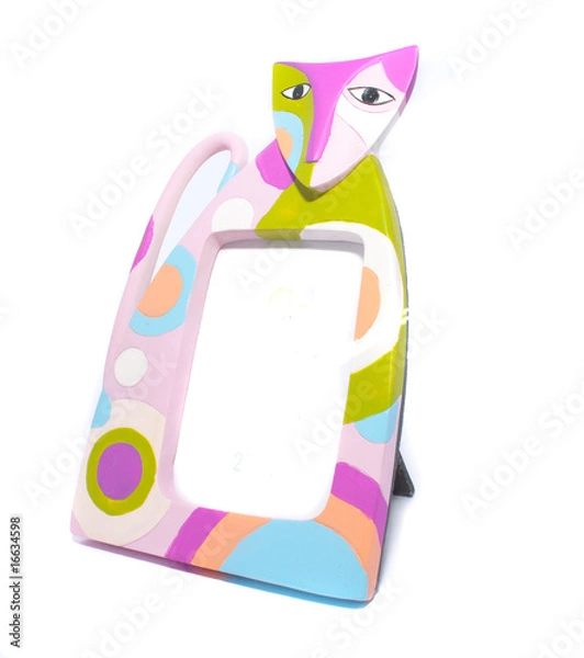 Fototapeta Cat as photo frame isolated