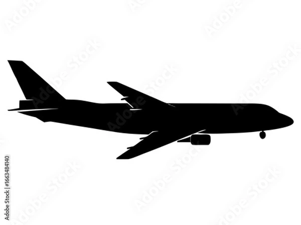 Fototapeta Aircraft silhouette vector,airplane icon illustration