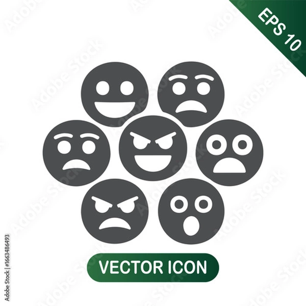 Obraz Various emoji faces icon
