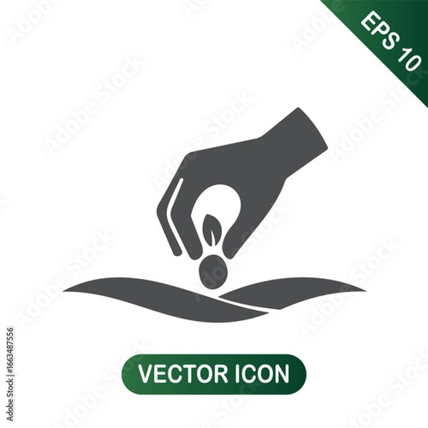 Obraz Hand planting seed icon