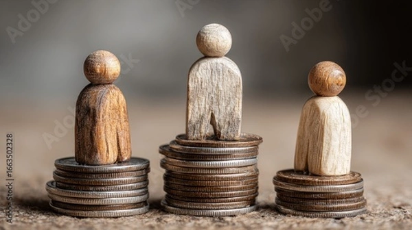 Fototapeta Wealth Distribution and Economic Gap Illustration