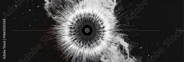 Obraz Abstract Black and White Dynamic Energy Burst