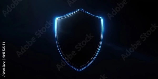 Obraz The glowing shield symbol representing security and protection in a digital world.