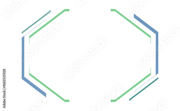 Fototapeta Cyberpunk Futuristic Sci-fi Digital Frame Interface Hologram Octagon HUD Glowing Neon. perfect for technology projects, Game streaming, Text bar.