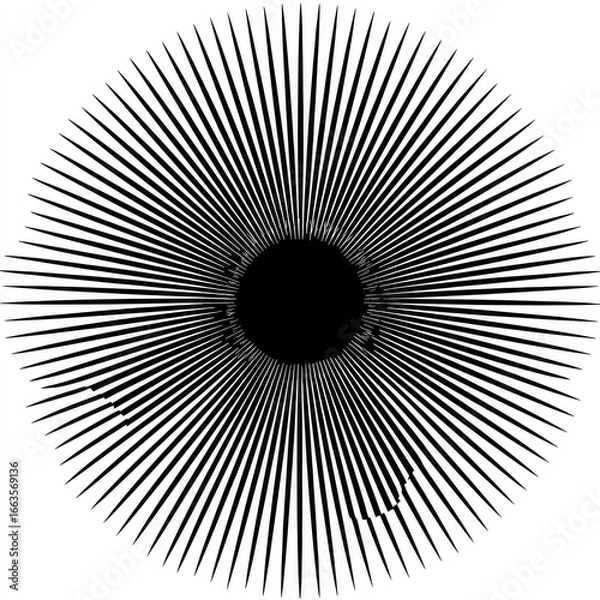 Obraz Circular radiating lines converging on a central dark hole