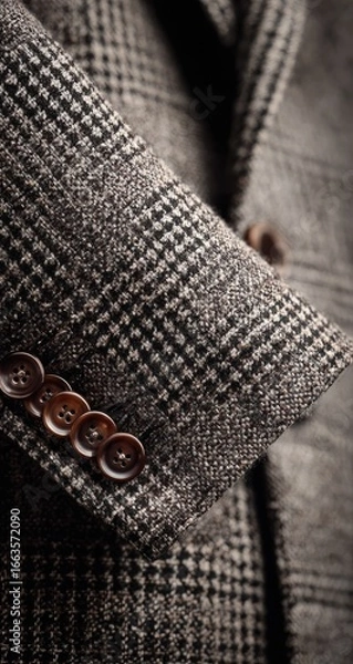Obraz Close-up of a tweed jacket sleeve (1)