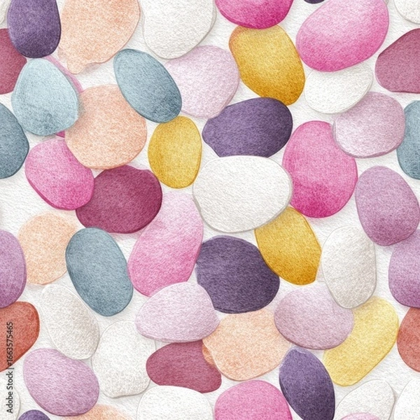 Fototapeta Abstract seamless pattern of colorful, textured stones
