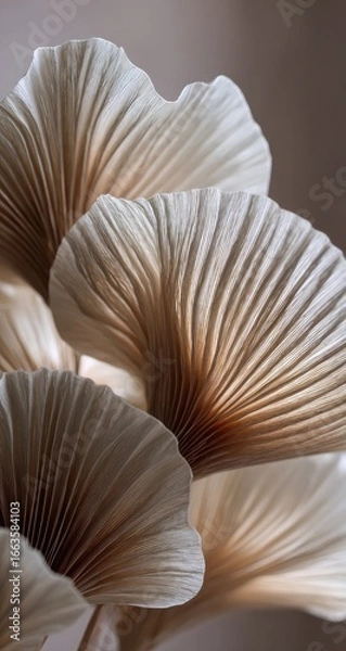 Fototapeta Close-up of several paper mushroom-like forms