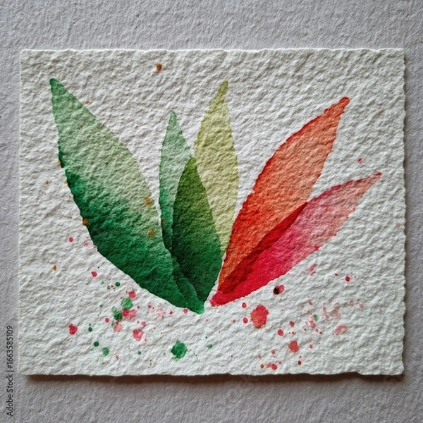 Obraz Abstract watercolor leaves