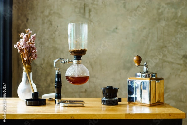 Fototapeta siphon vacuum coffee maker at shop