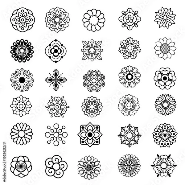 Obraz Basic shape geometry floral, abstract ornarment design.