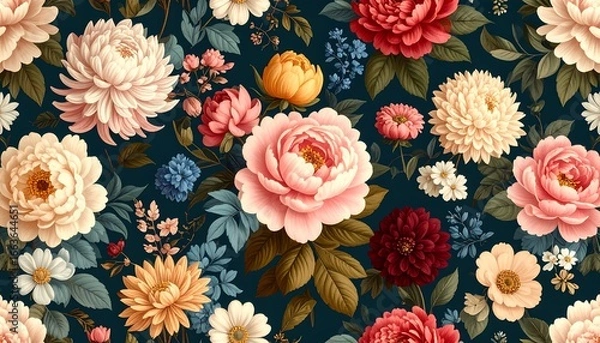 Fototapeta Floral pattern, rich colors
