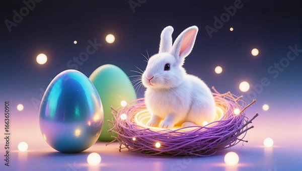 Obraz Eggs & Easter Bunny: Festive Decor with a Magical Vibe