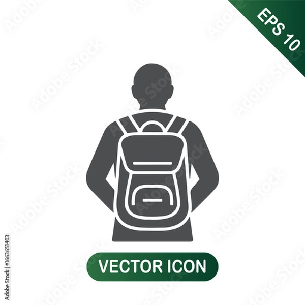 Obraz Person with backpack icon